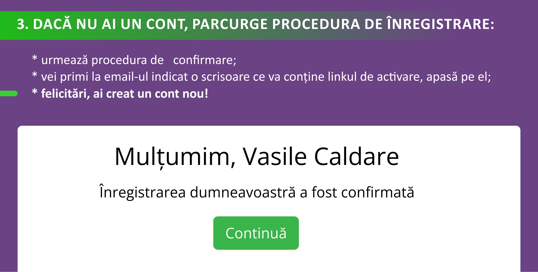 * felicitări, ai creat un cont nou!