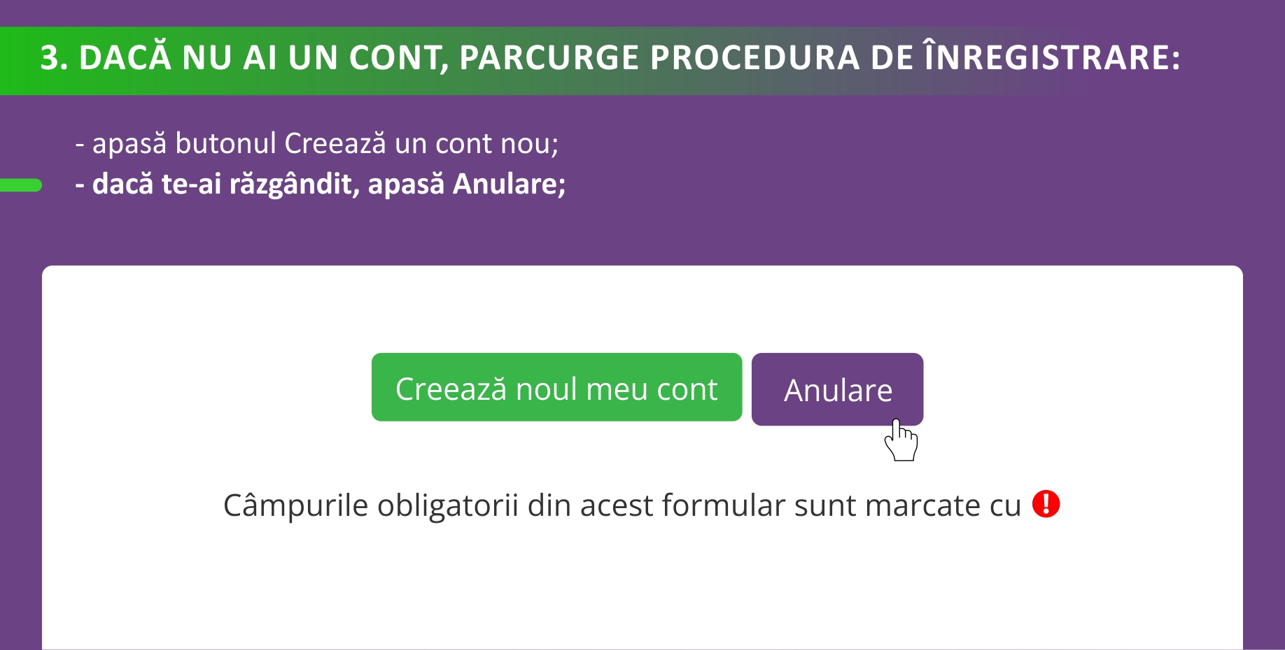 - dacă te-ai răzgândit, apasă Anulare;